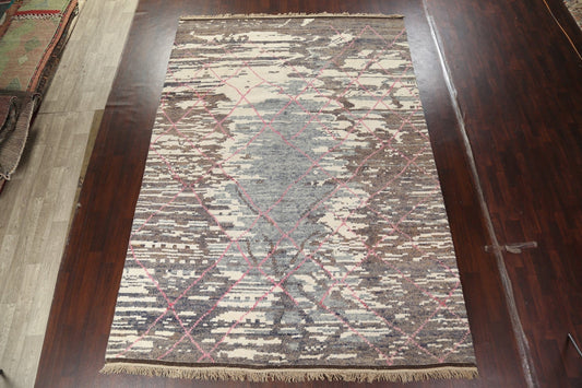 Abstract Moroccan Wool Area Rug 9x13