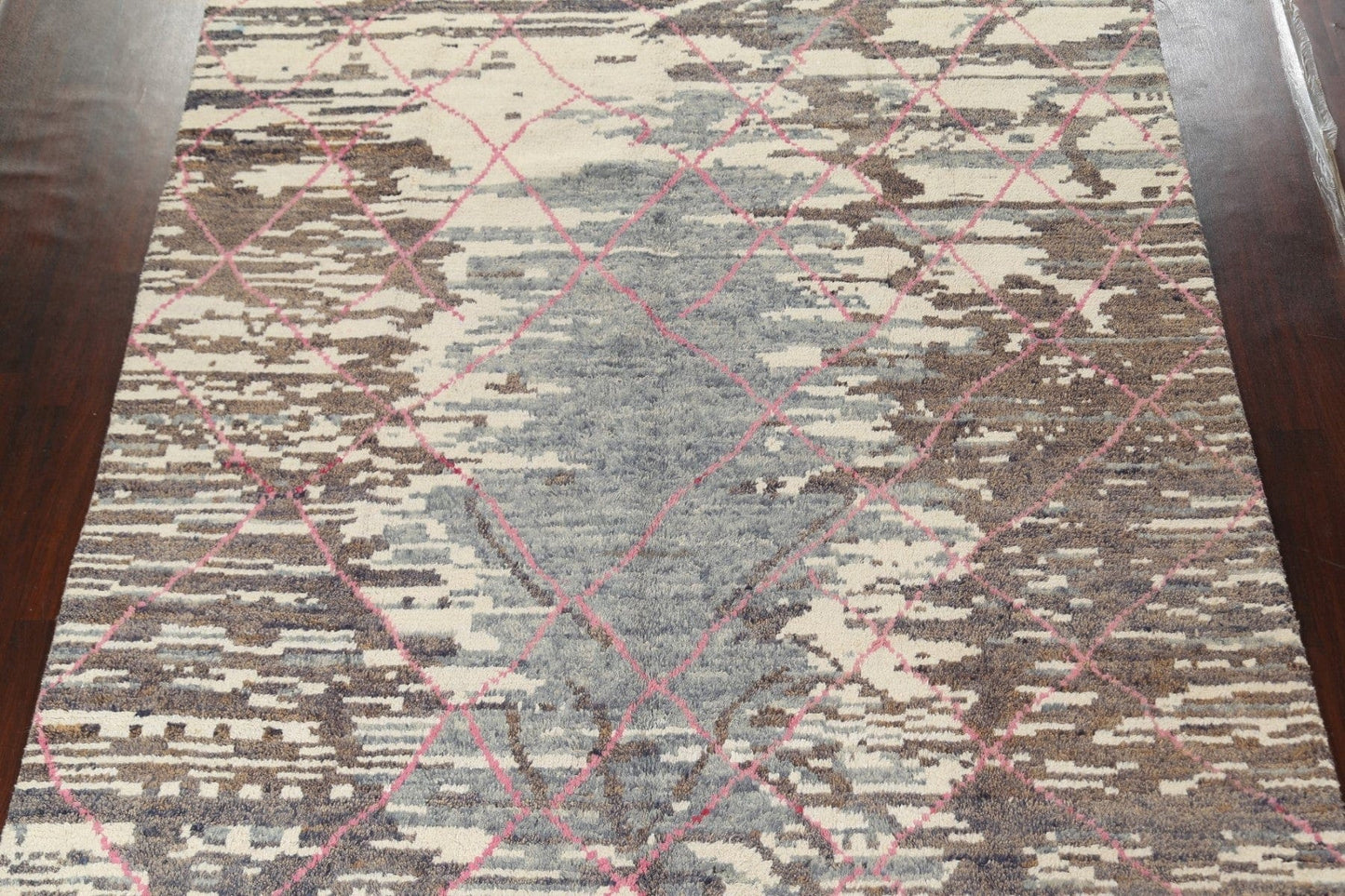 Abstract Moroccan Wool Area Rug 9x13