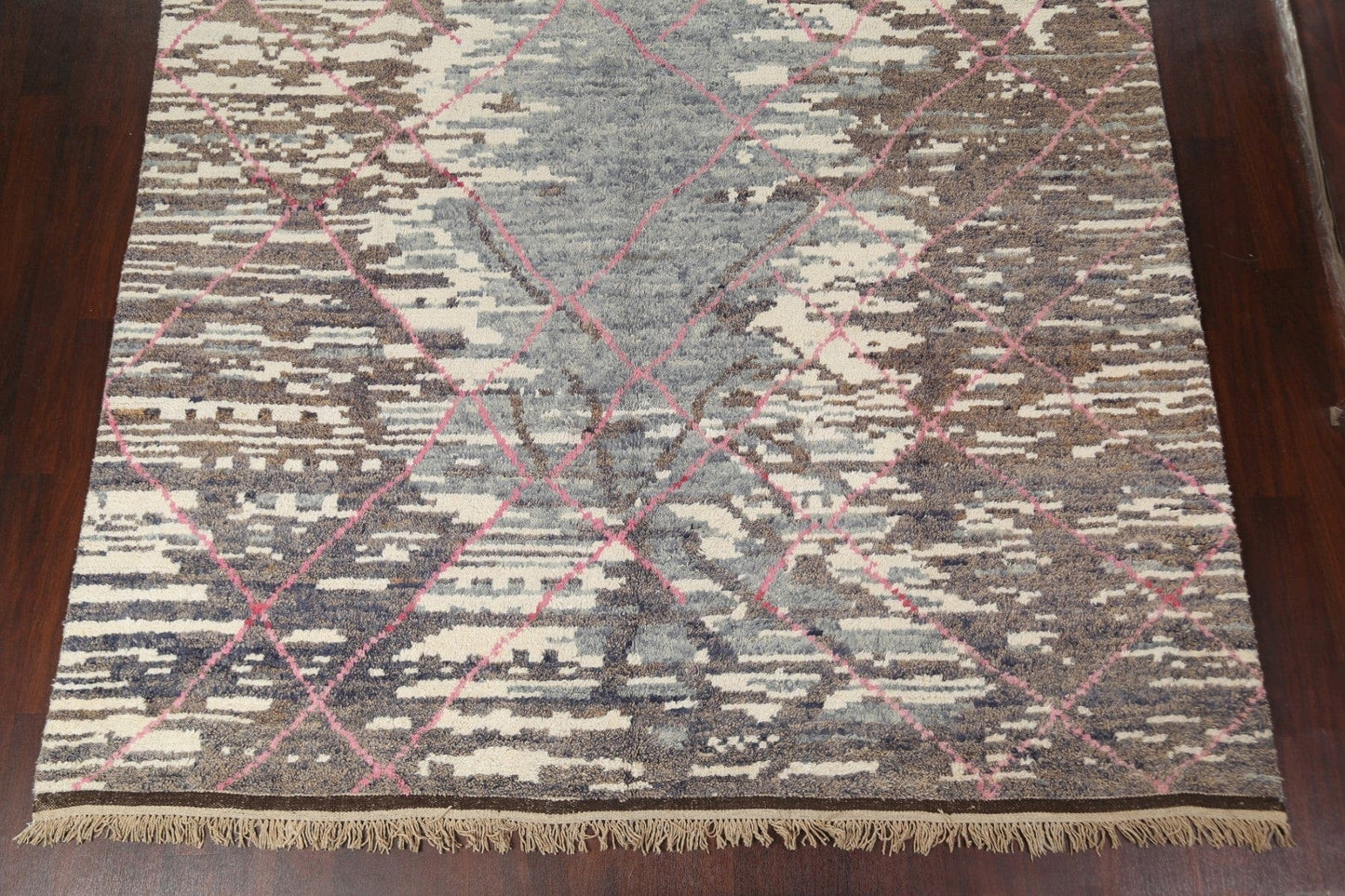 Abstract Moroccan Wool Area Rug 9x13