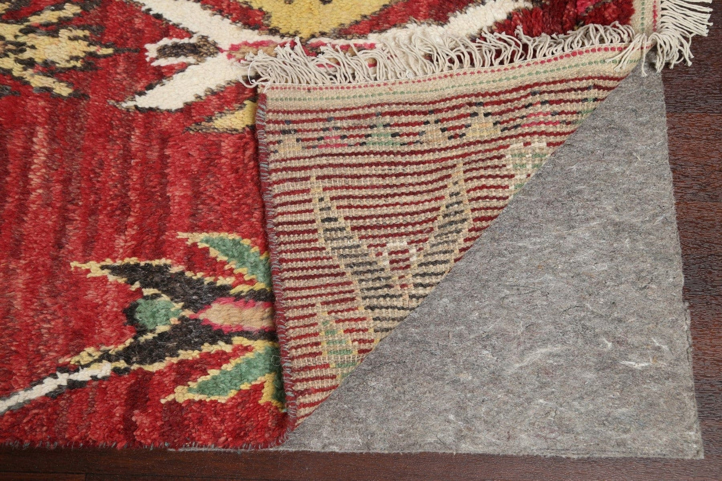 Red Wool Moroccan Area Rug 7x11