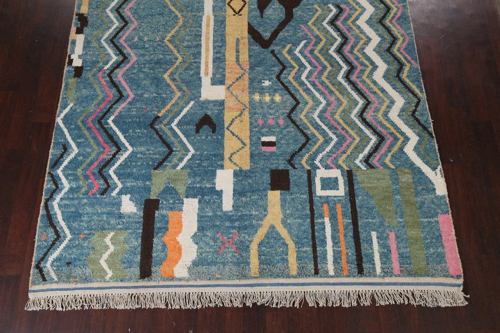 Wool Moroccan Abstract Area Rug 8x11