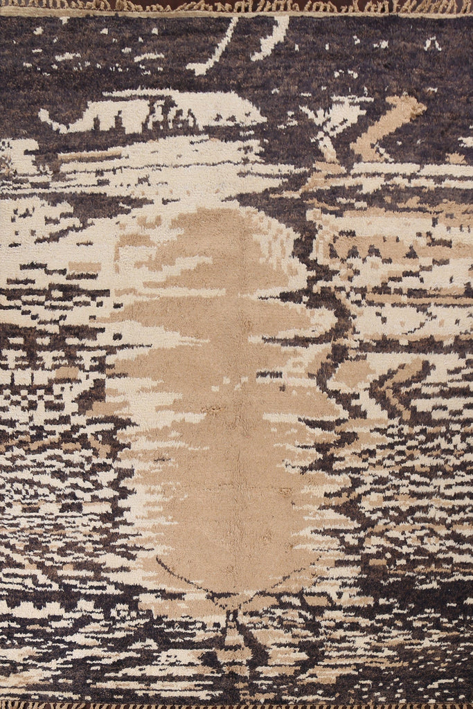 Abstract Moroccan Wool Area Rug 9x12