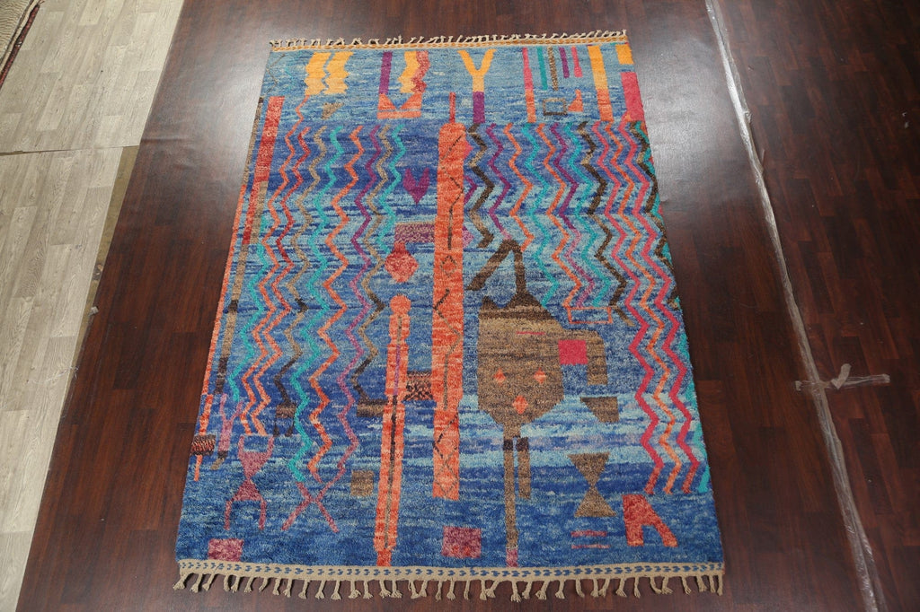 Modern Moroccan Wool Area Rug 8x11