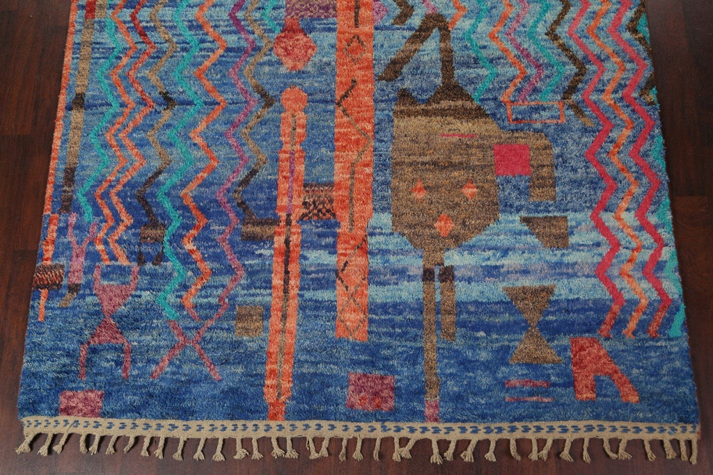 Modern Moroccan Wool Area Rug 8x11