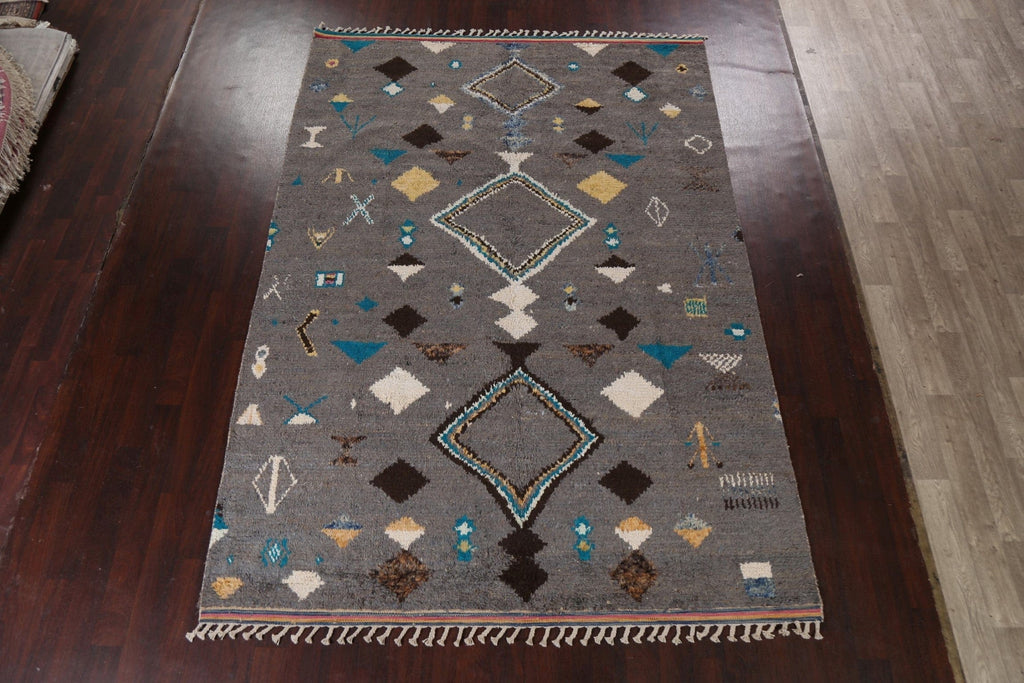 Geometric Moroccan Wool Area Rug 8x11