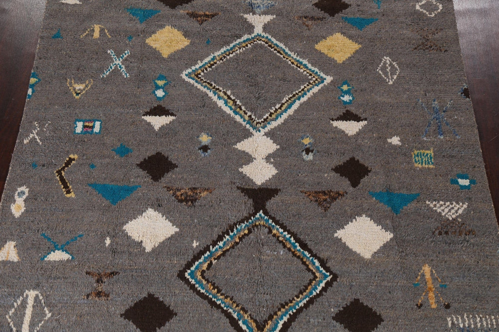 Geometric Moroccan Wool Area Rug 8x11