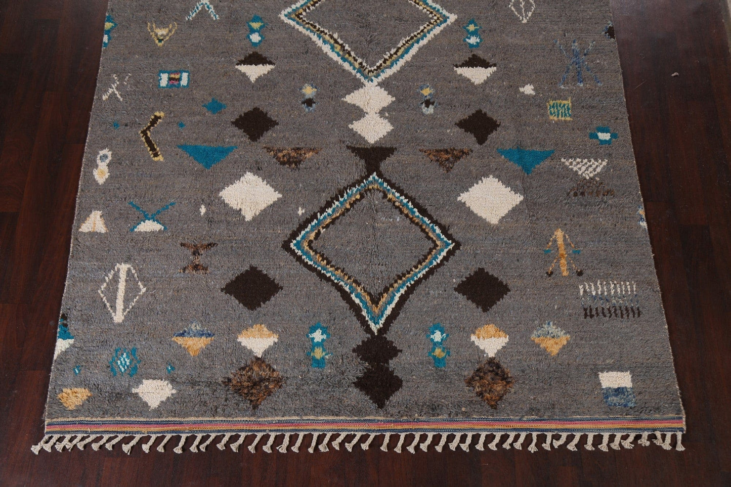 Geometric Moroccan Wool Area Rug 8x11