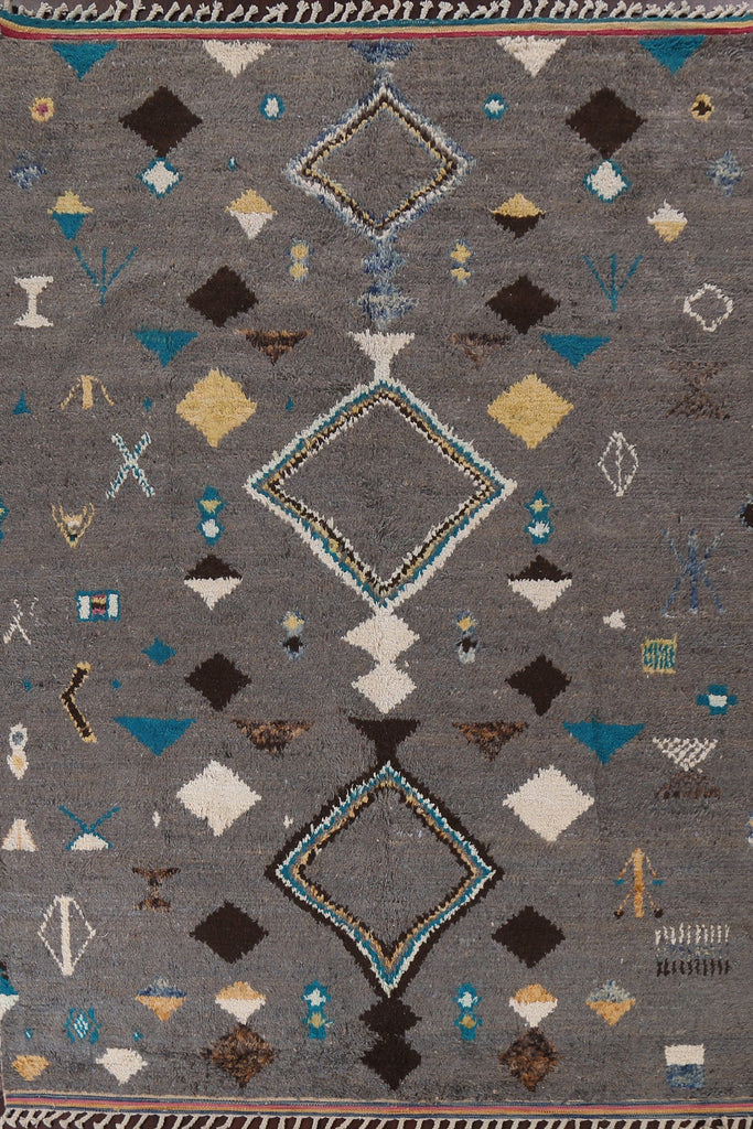 Geometric Moroccan Wool Area Rug 8x11