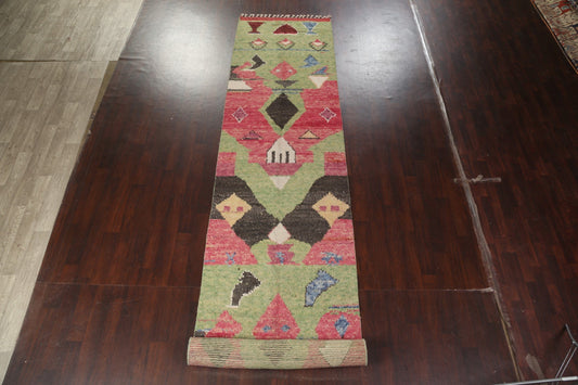 Tribal Moroccan Wool Runner Rug 4x22