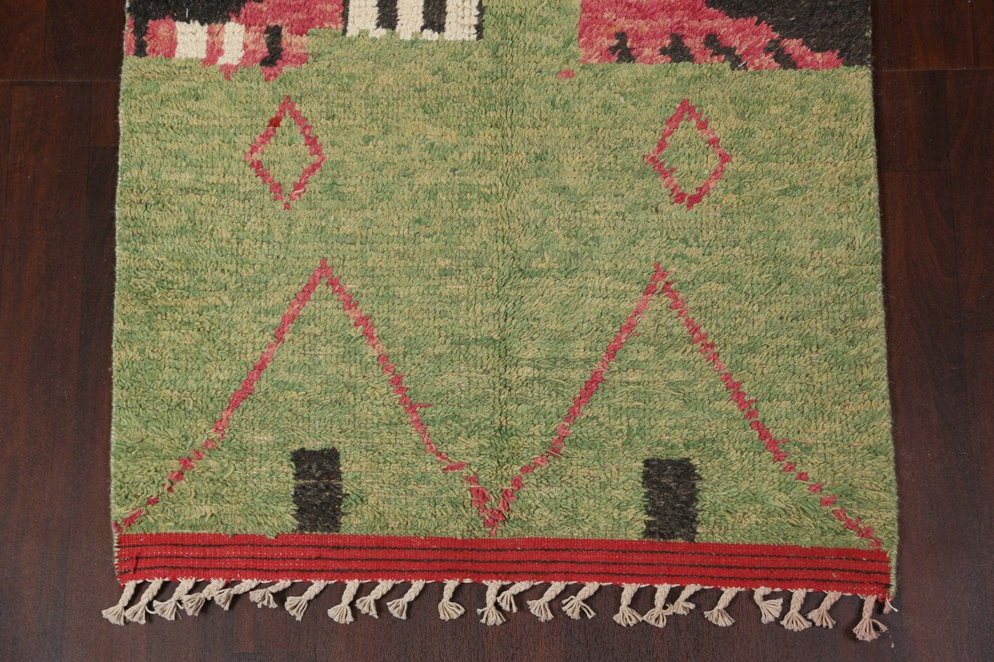 Tribal Moroccan Wool Runner Rug 4x22