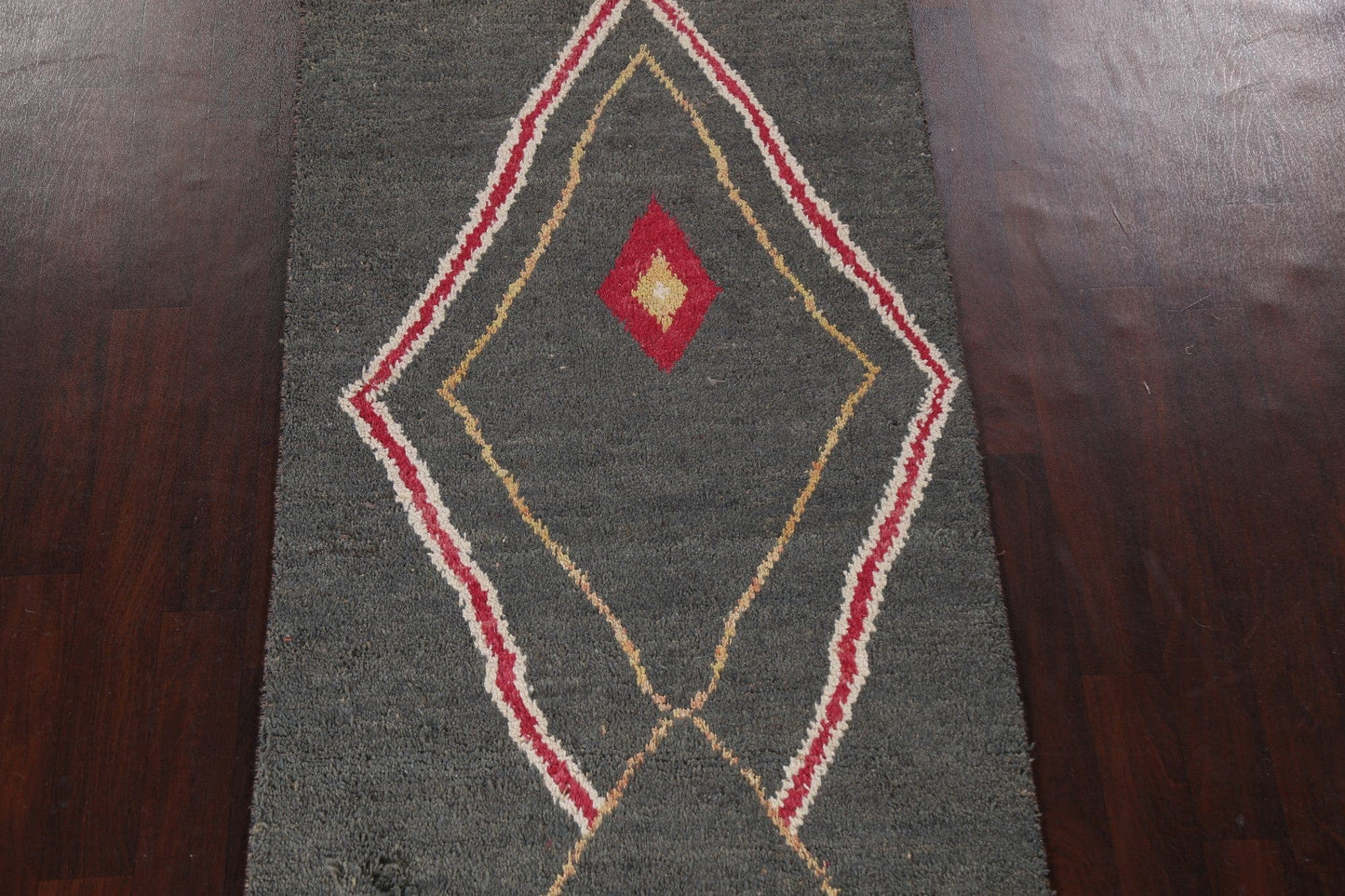 Tribal Moroccan Wool Runner Rug 4x11