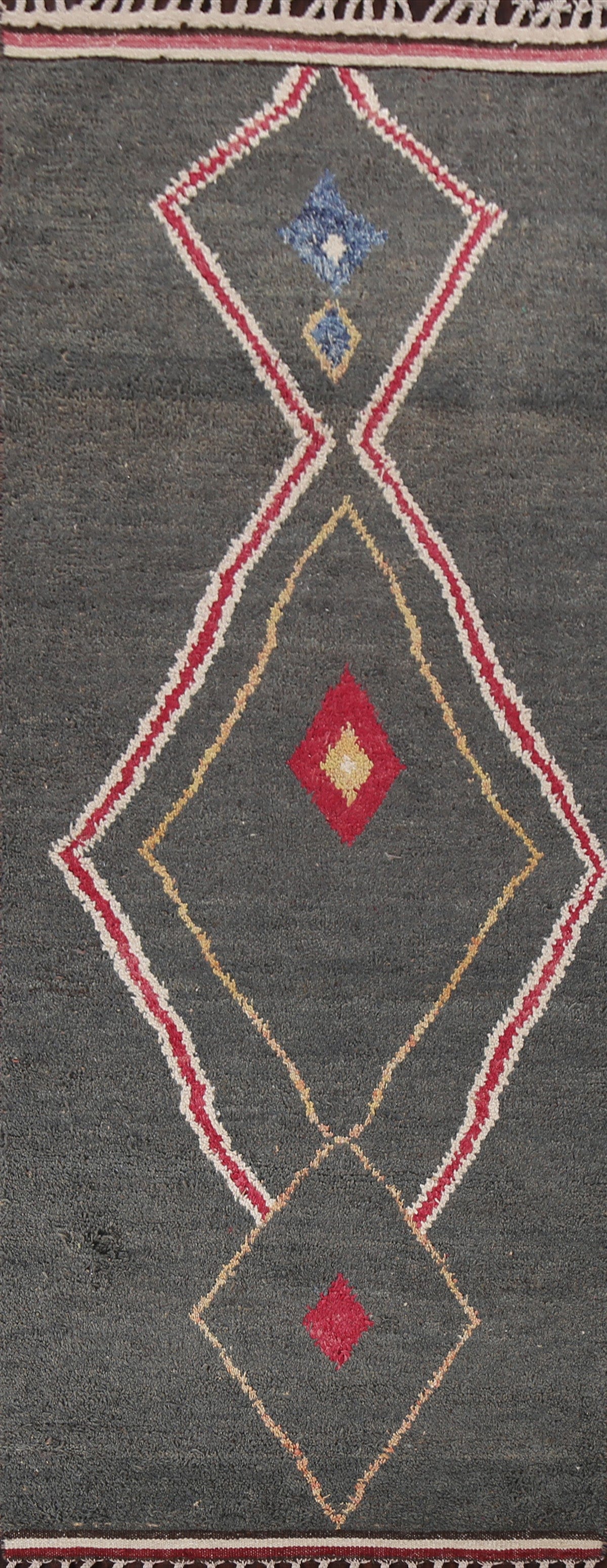 Tribal Moroccan Wool Runner Rug 4x11