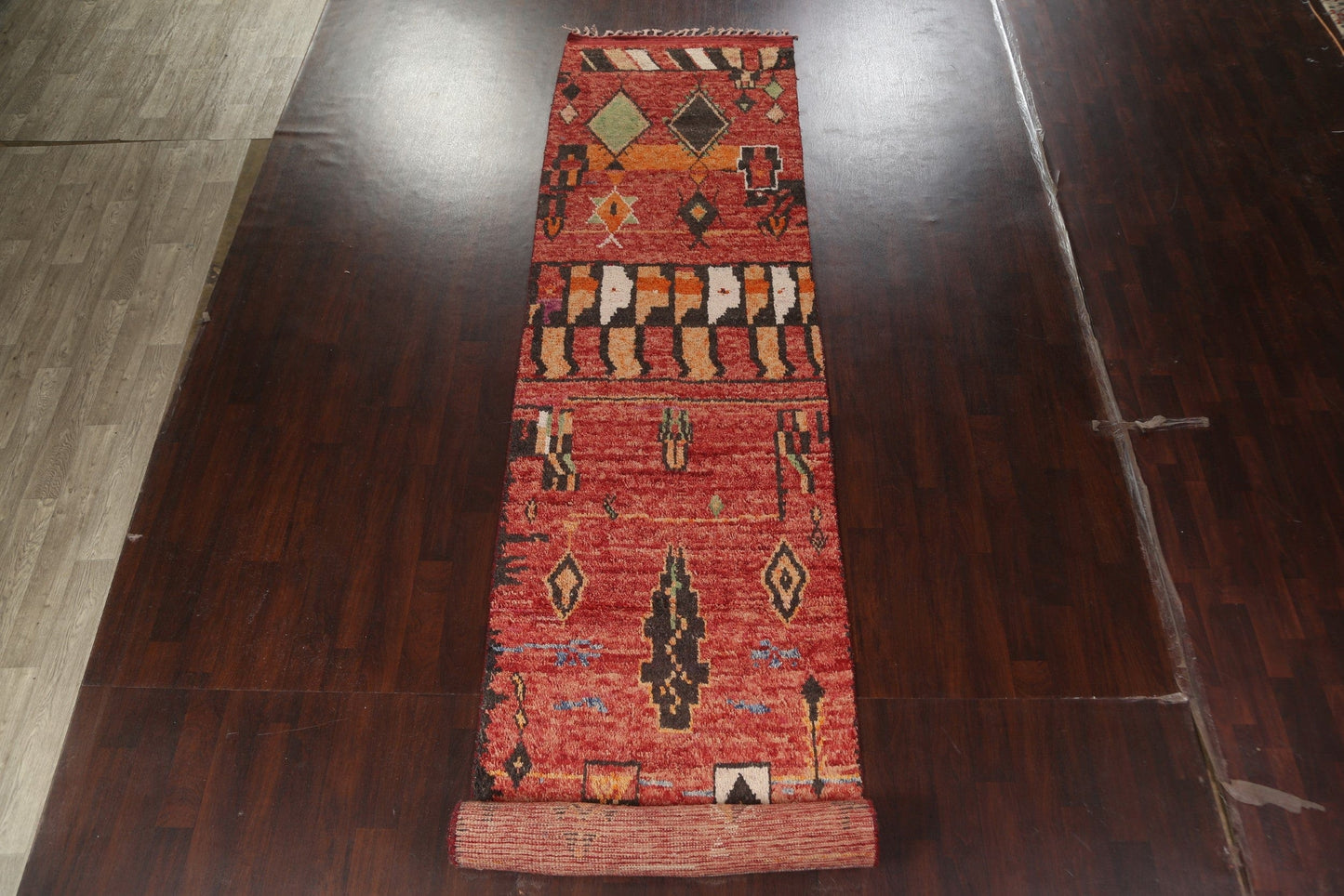 Handmade Moroccan Wool Runner Rug 4x22