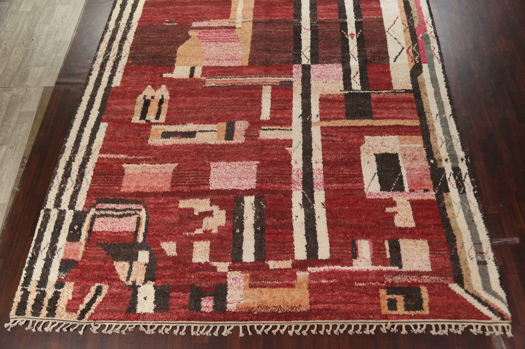 Abstract Moroccan Wool Handmade Rug 12x16