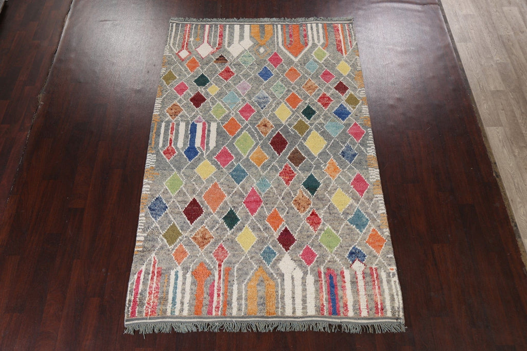 Handmade Moroccan Wool Area Rug 6x9