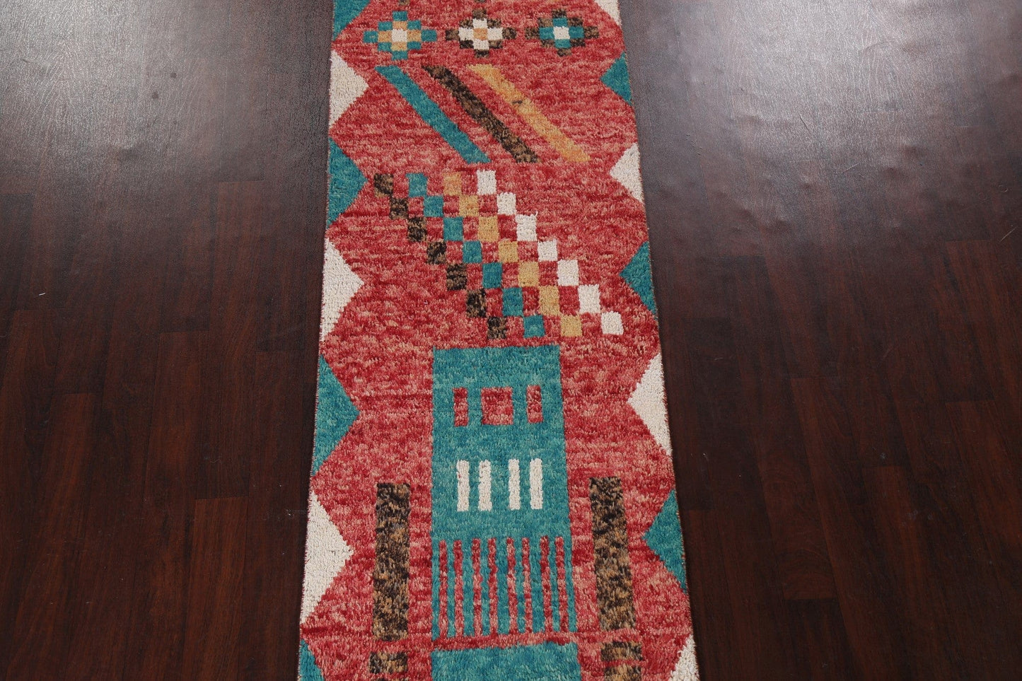 Tribal Moroccan Wool Runner Rug 3x13