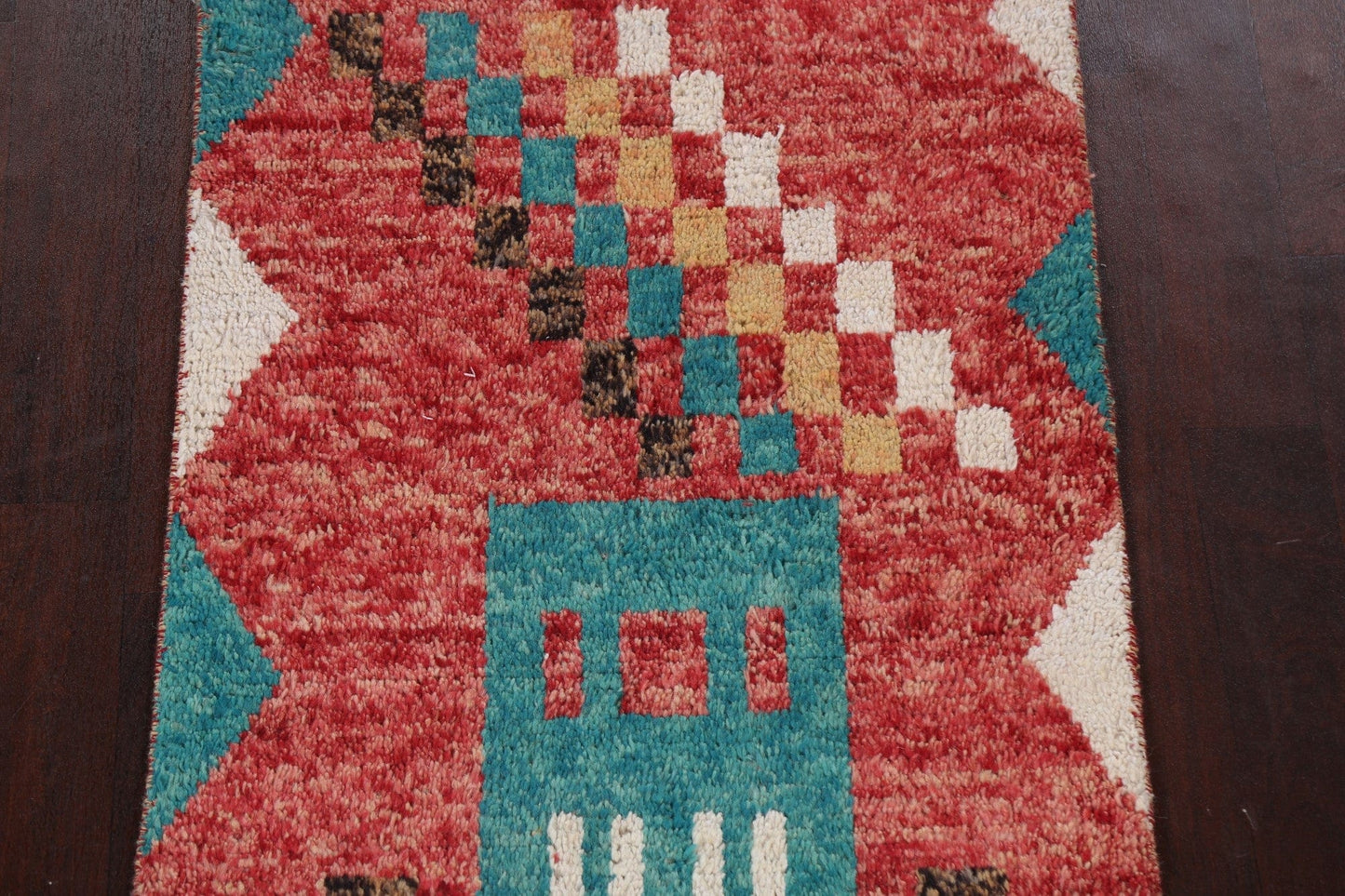 Tribal Moroccan Wool Runner Rug 3x13