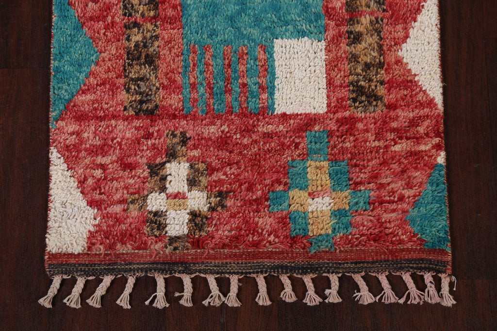 Tribal Moroccan Wool Runner Rug 3x13