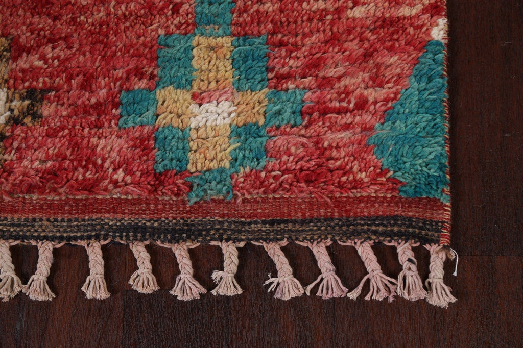 Tribal Moroccan Wool Runner Rug 3x13