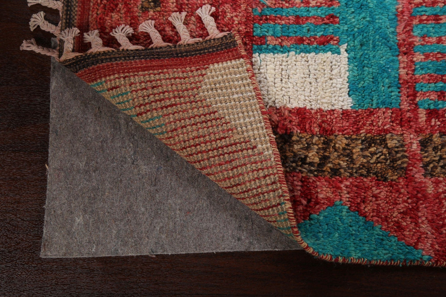 Geometric Moroccan Wool Runner Rug 3x13