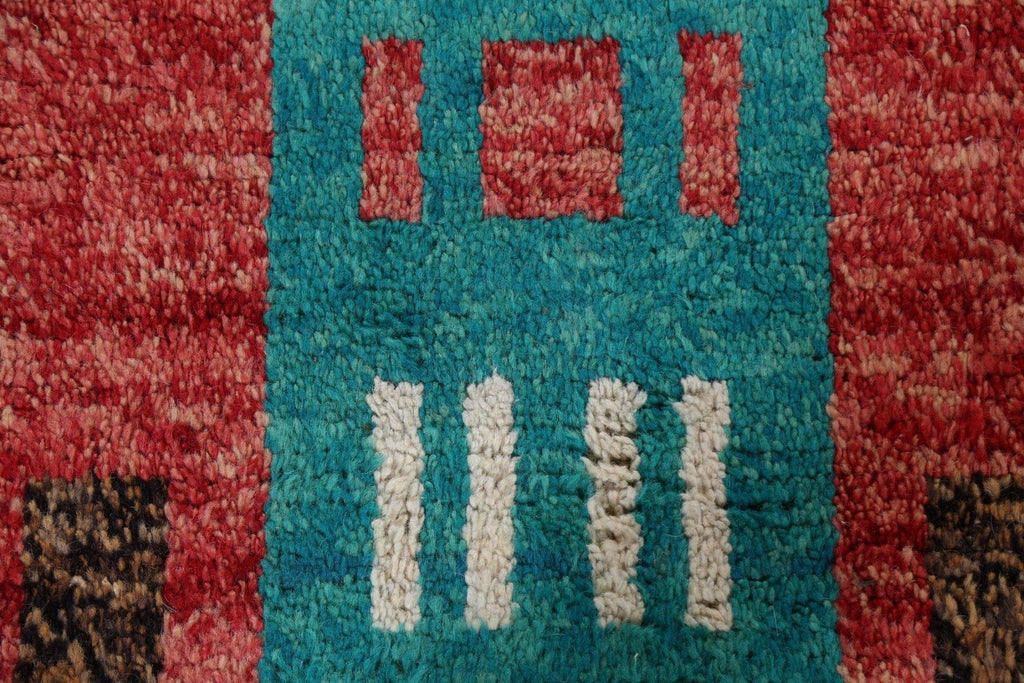 Geometric Moroccan Wool Runner Rug 3x13