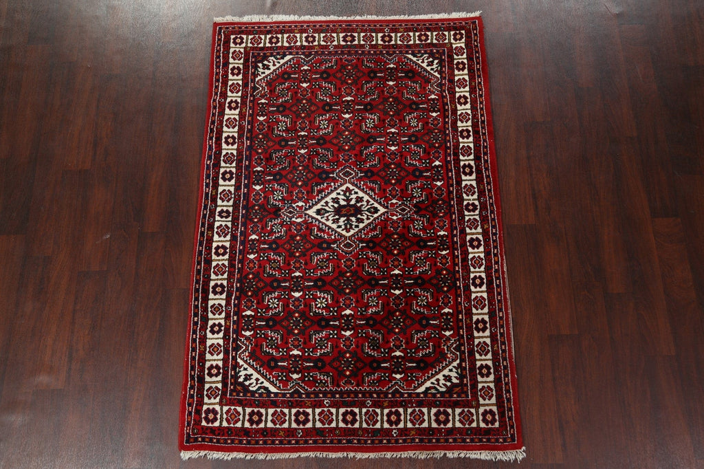 Red Heriz Wool Area Rug 4x7