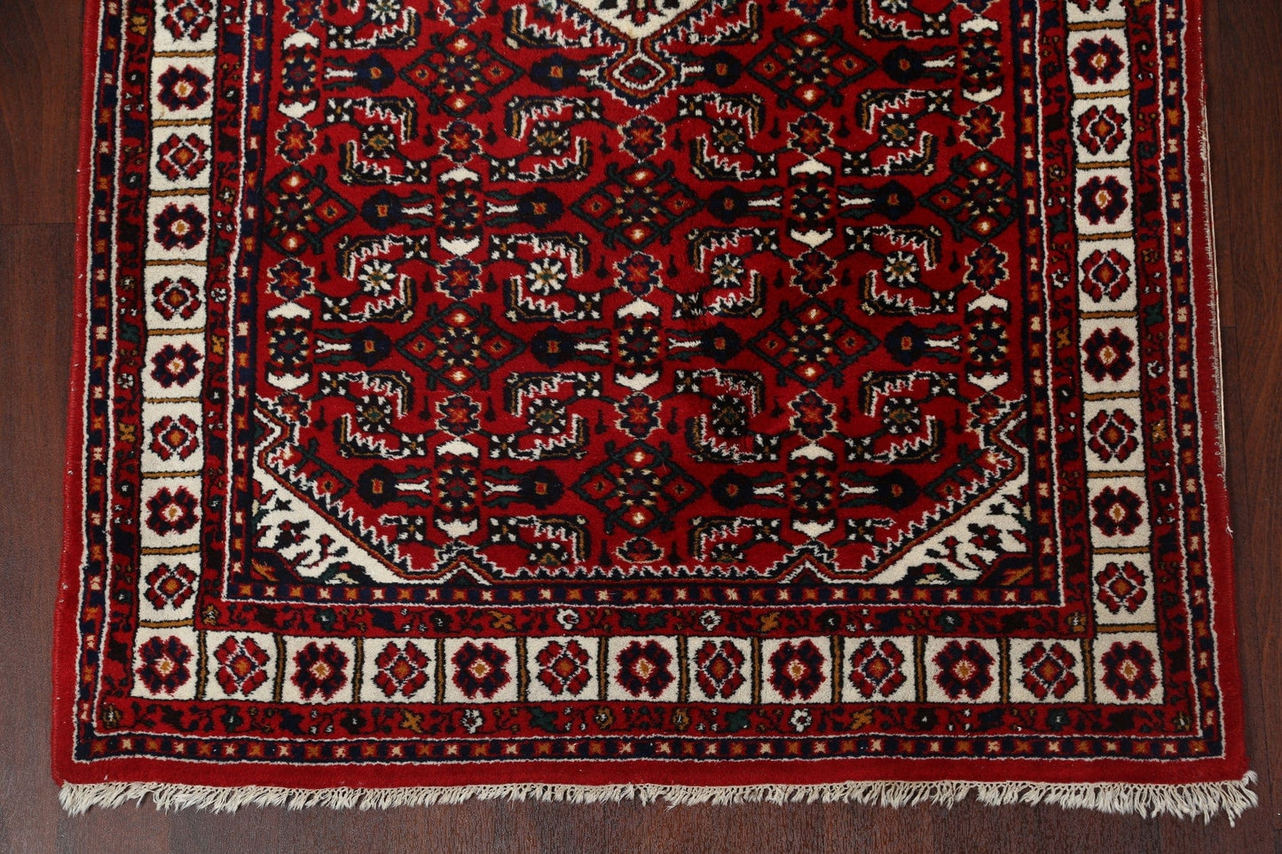 Red Heriz Wool Area Rug 4x7