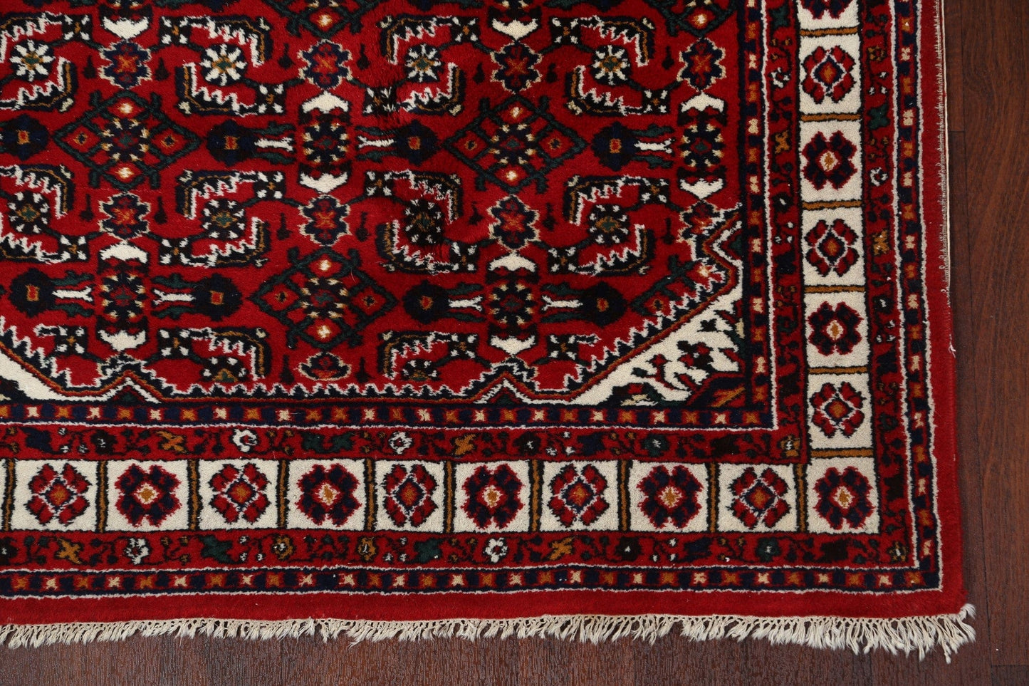 Red Heriz Wool Area Rug 4x7