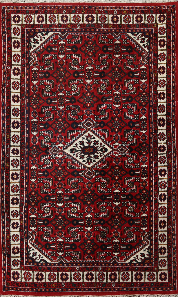 Red Heriz Wool Area Rug 4x7