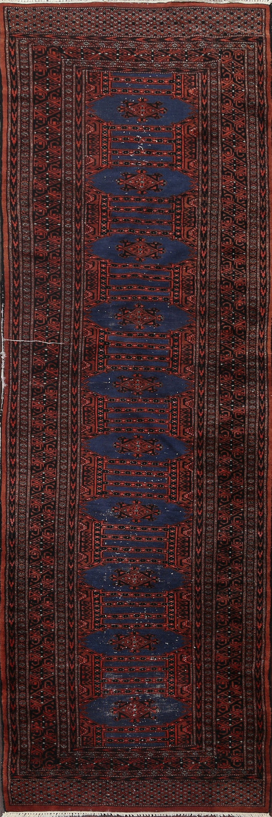 Handmade Bokhara Vintage Runner Rug 3x9