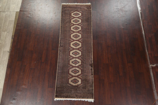 Vintage Bokhara Wool Runner Rug 3x9