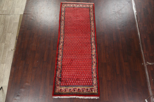 Red Boteh Botemir Persian Runner Rug 4x10