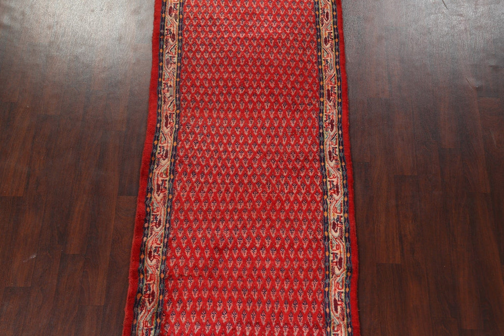 Red Boteh Botemir Persian Runner Rug 4x10