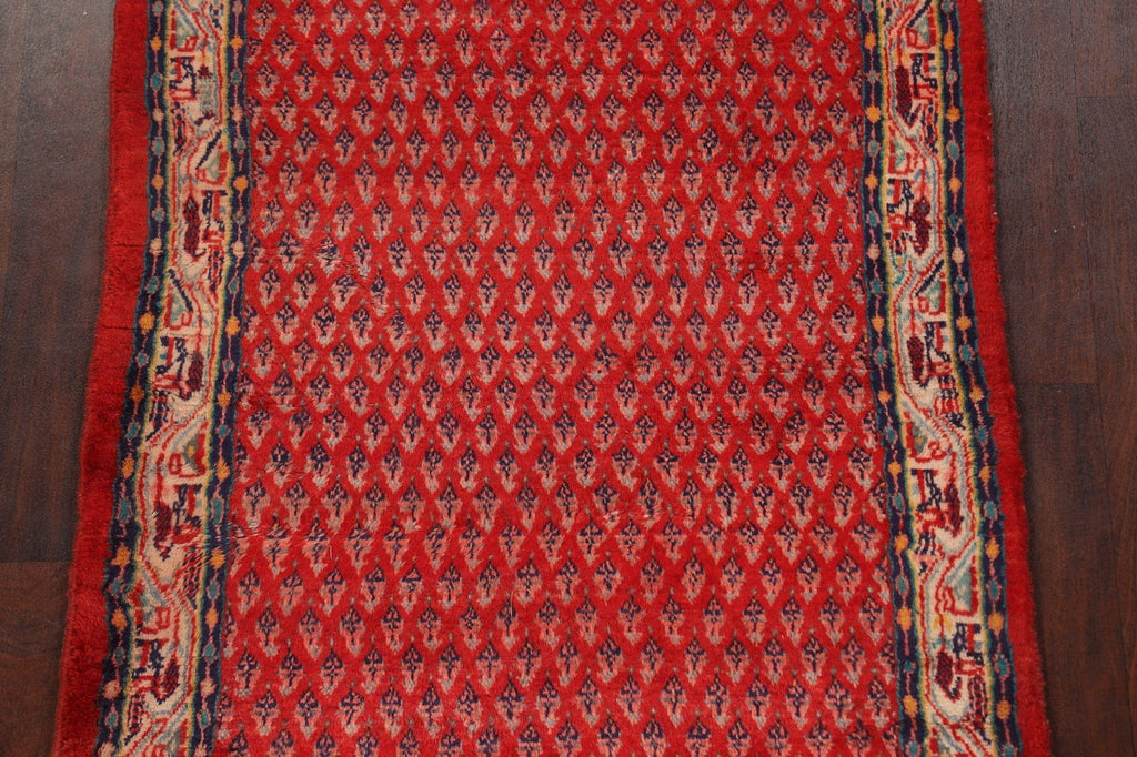 Red Boteh Botemir Persian Runner Rug 4x10