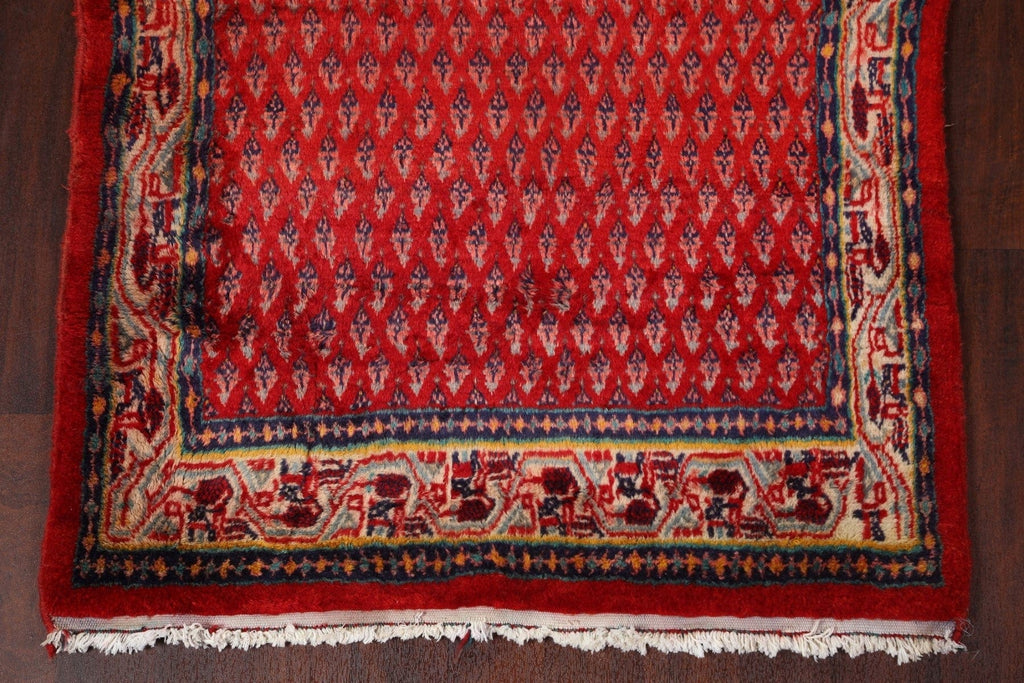 Red Boteh Botemir Persian Runner Rug 4x10