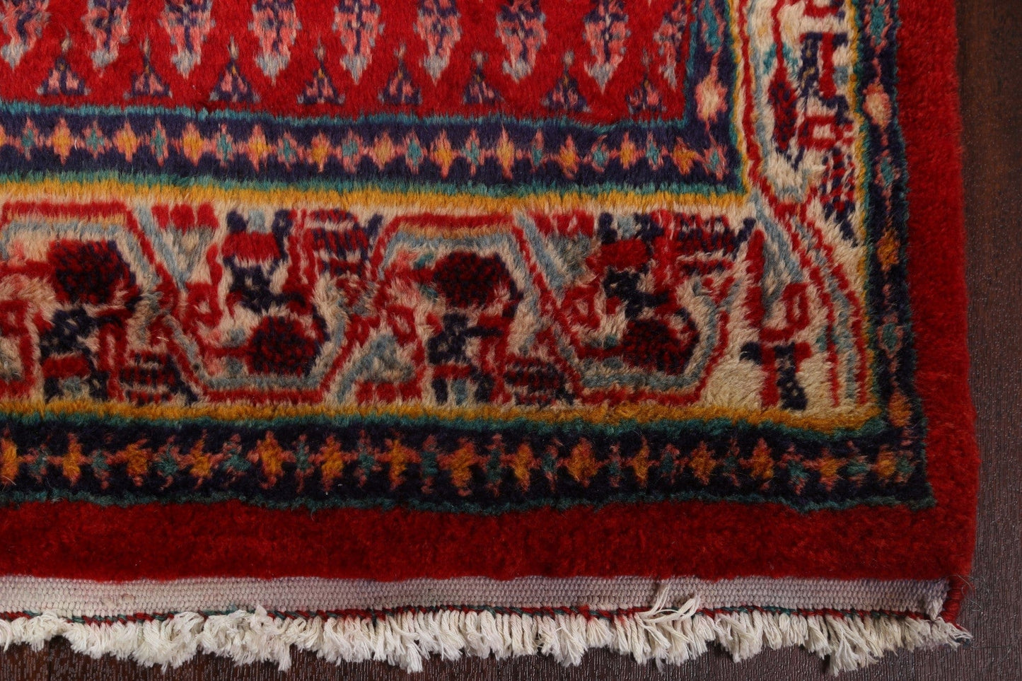 Red Boteh Botemir Persian Runner Rug 4x10