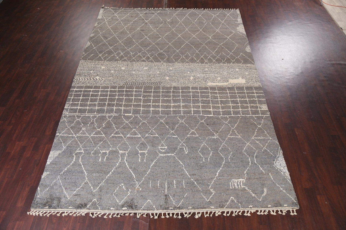 Trellis Moroccan Wool Handmade Rug 10x15