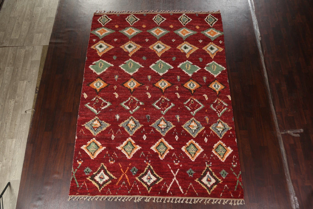 Geometric Moroccan Wool Area Rug 8x11