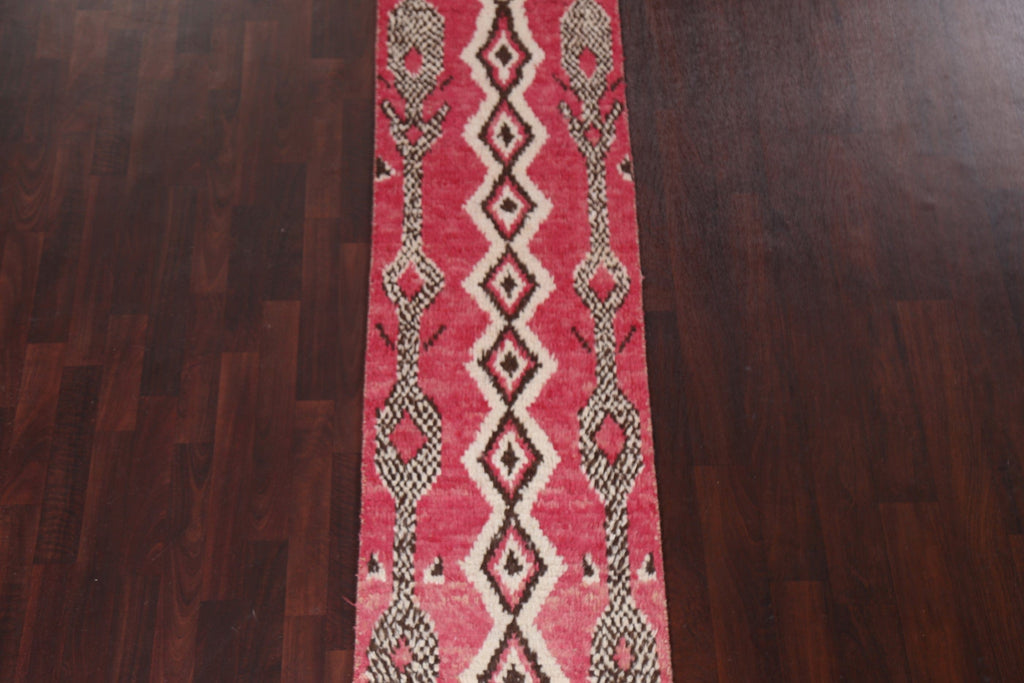 Tribal Moroccan Wool Runner Rug 2x11