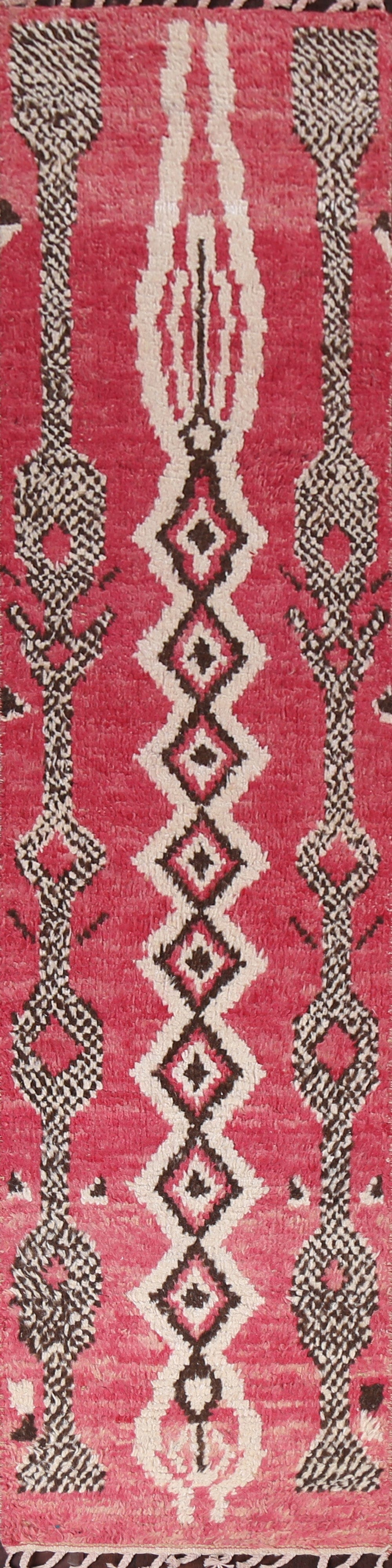 Tribal Moroccan Wool Runner Rug 2x11