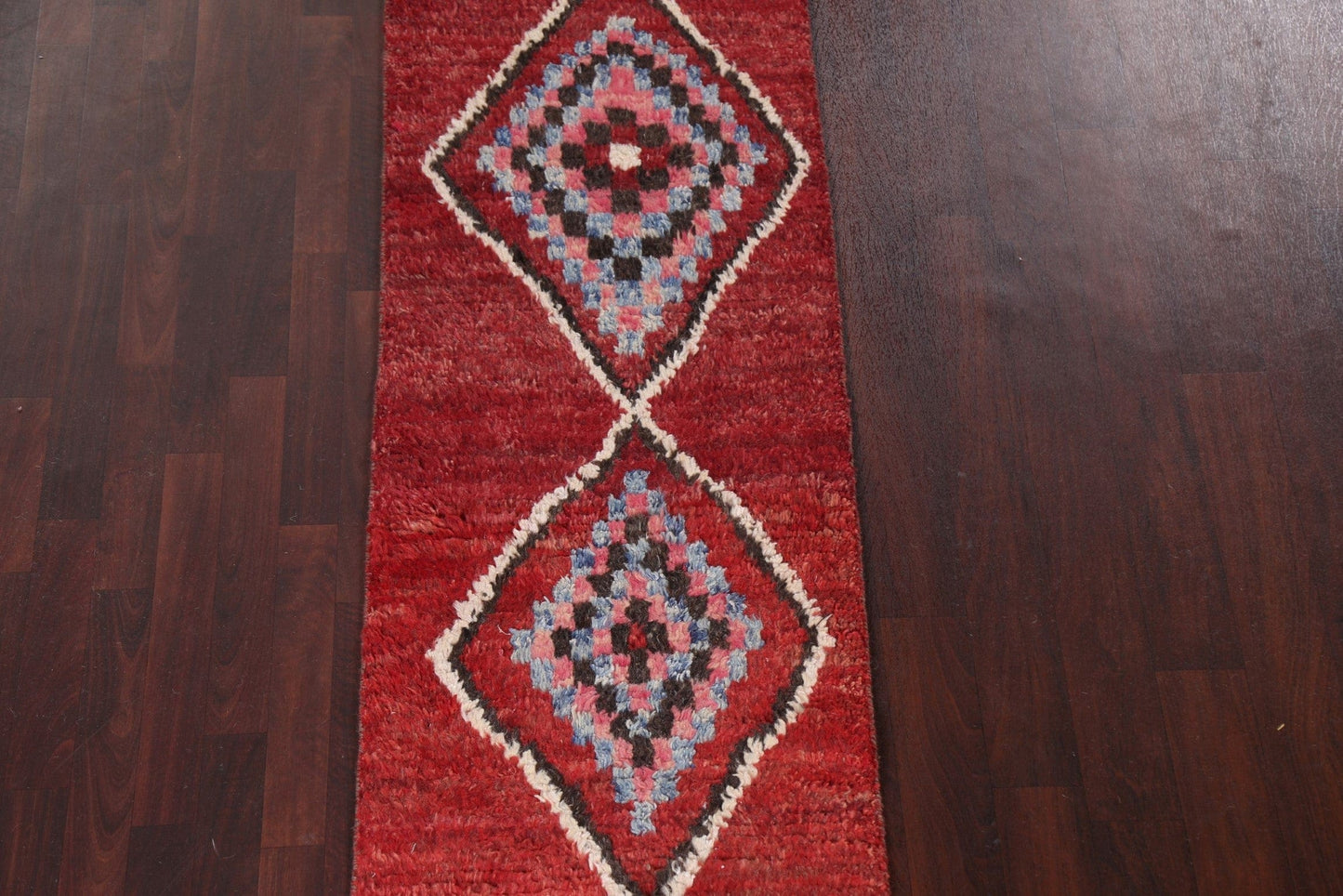 Geometric Moroccan Handmade Runner Rug 2x11