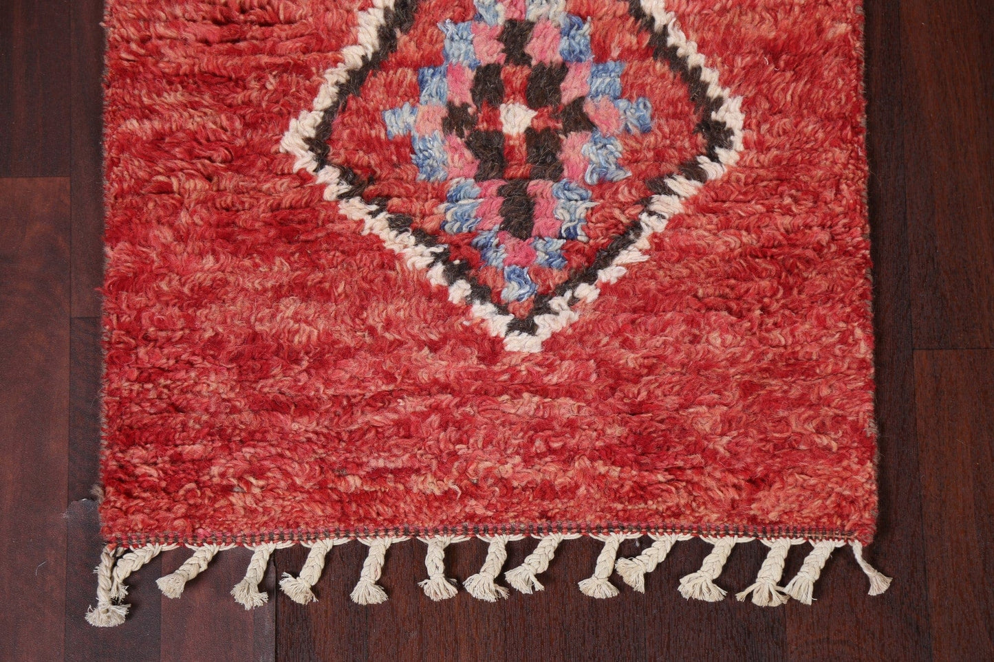 Geometric Moroccan Handmade Runner Rug 2x11