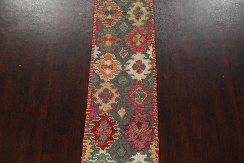 Geometric Moroccan Handmade Runner Rug 3x17