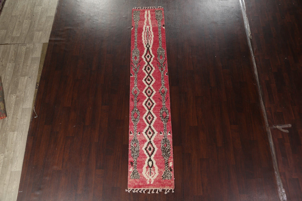 Tribal Moroccan Handmade Runner Rug 2x11