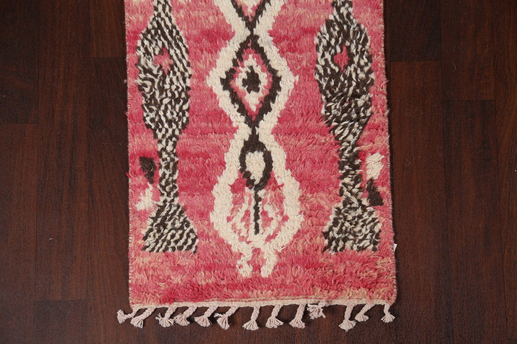 Tribal Moroccan Handmade Runner Rug 2x11