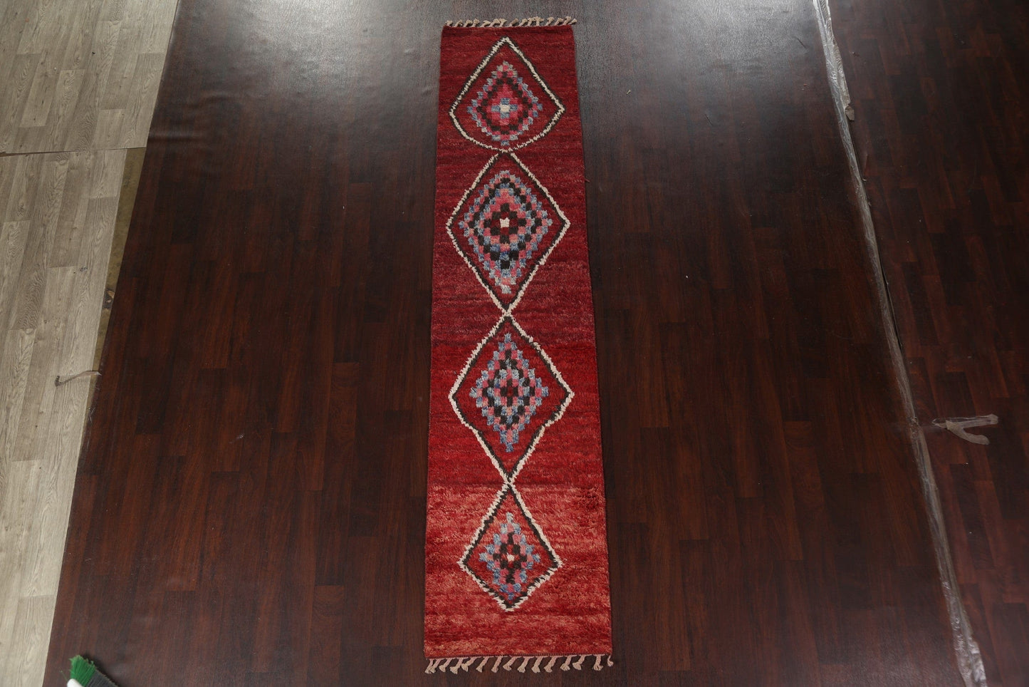 Geometric Moroccan Handmade Runner Rug 2x11