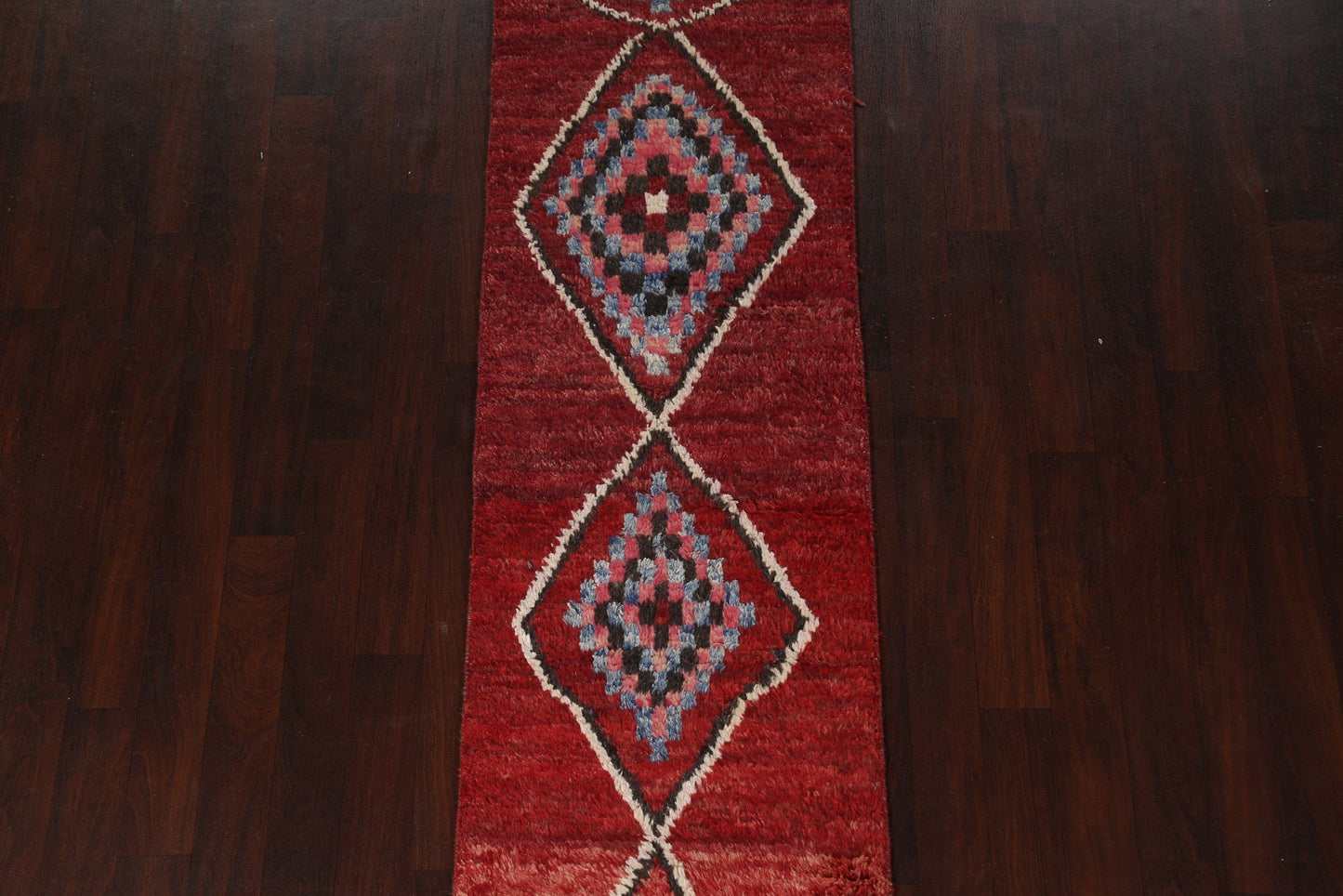 Geometric Moroccan Handmade Runner Rug 2x11