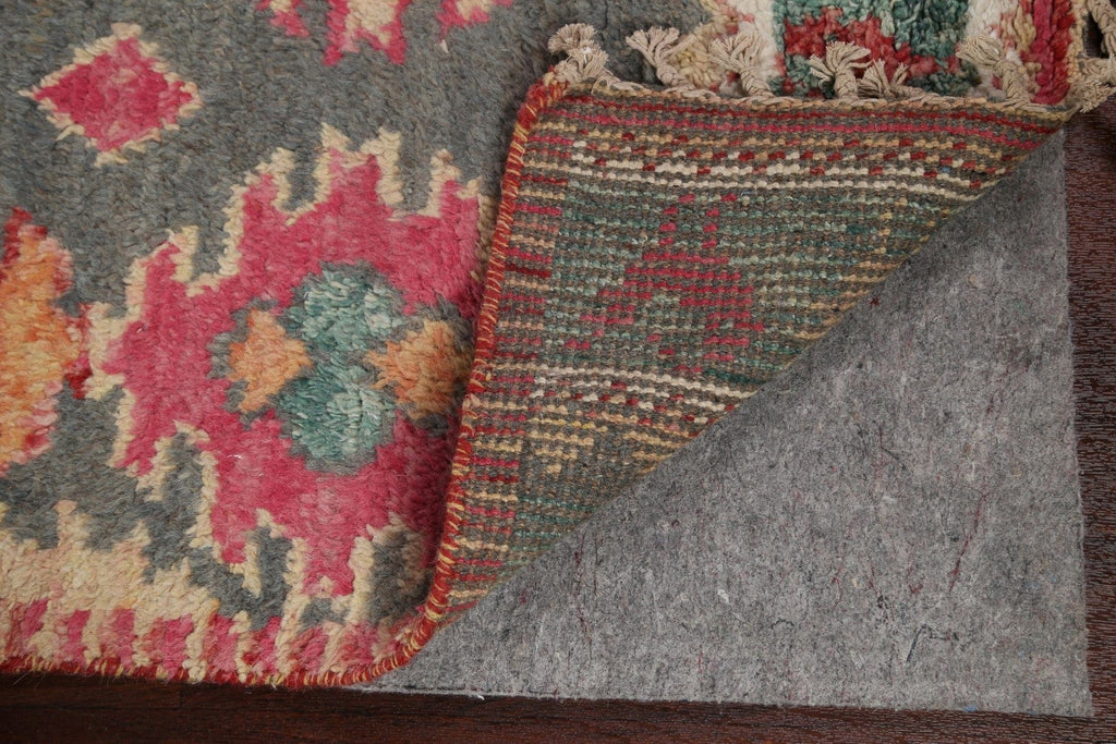 Geometric Moroccan Wool Runner Rug 3x17