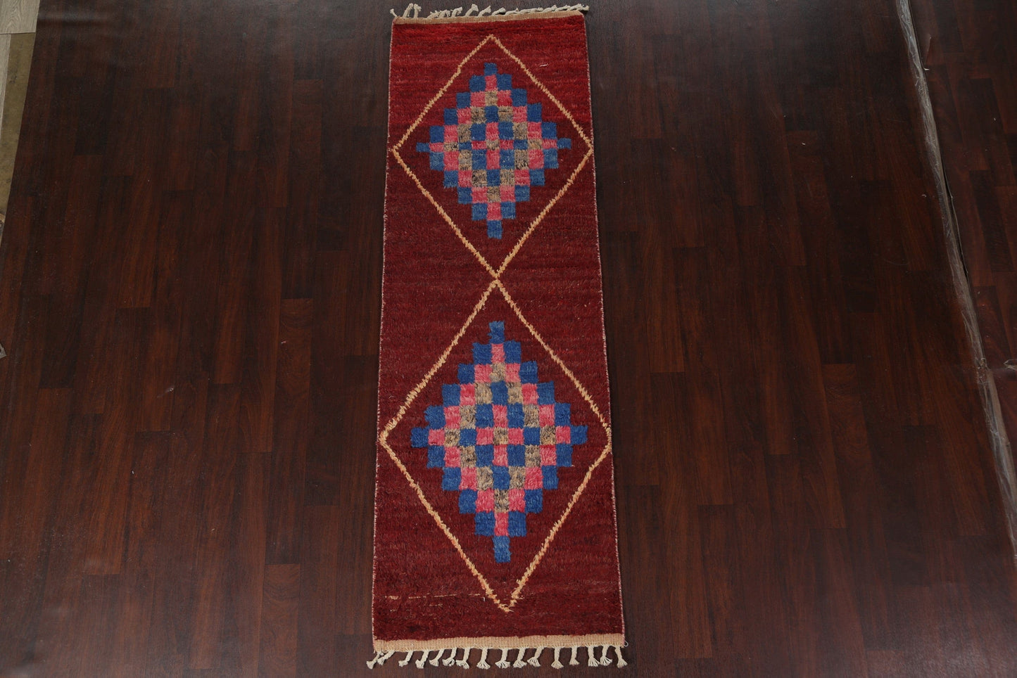 Tribal Moroccan Handmade Runner Rug 3x8