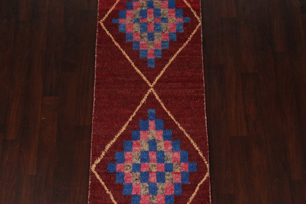 Tribal Moroccan Handmade Runner Rug 3x8